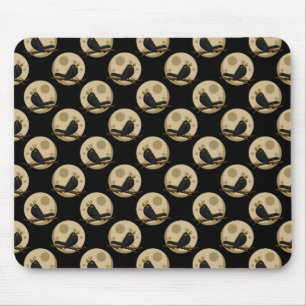 The Werebird - Blackbird Howling at the Moon Comic Mouse Mat