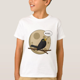 The Werebird - Blackbird Howling at the Moon Comic T-Shirt