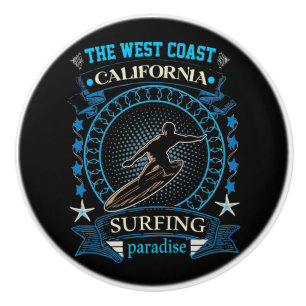The West Coast California Surfing Ceramic Knob