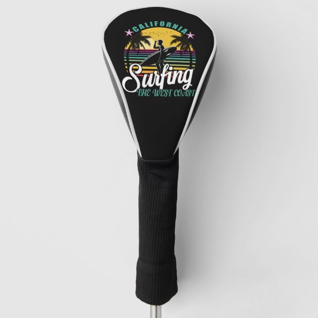 The West Coast - California Surfing Golf Head Cover (Front)