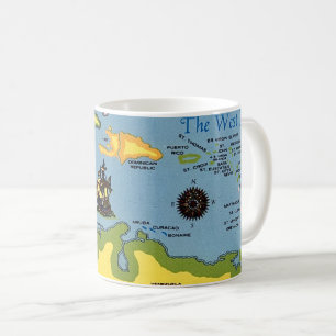 The West Indies Map  Coffee Mug