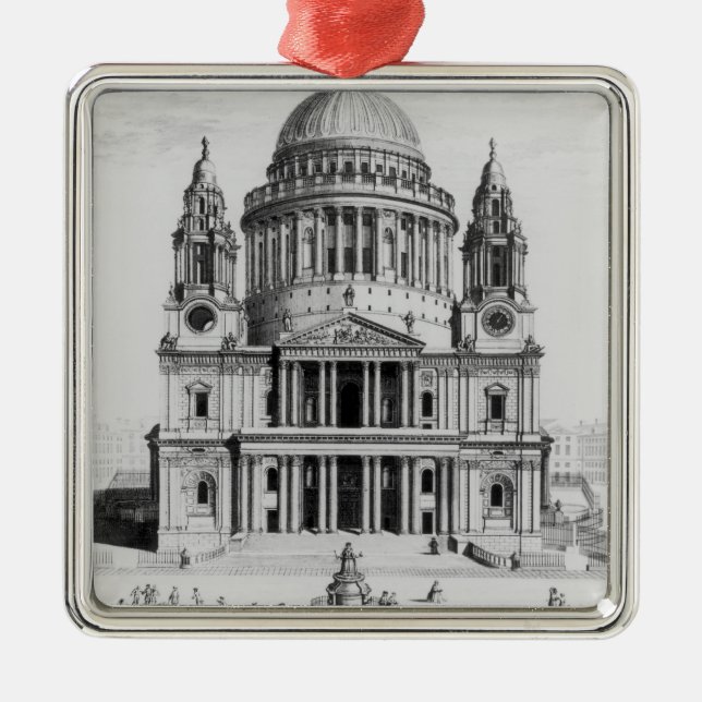 The West Prospect of St. Paul's Cathedral Metal Tree Decoration (Front)