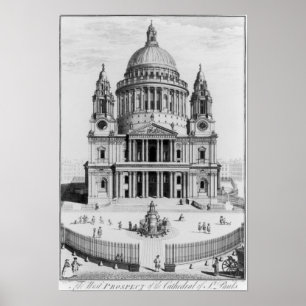 The West Prospect of St. Paul's Cathedral Poster