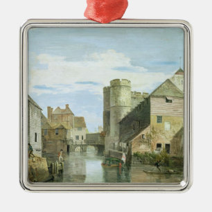 The Westgate, Canterbury (bodycolour on paper) Metal Tree Decoration