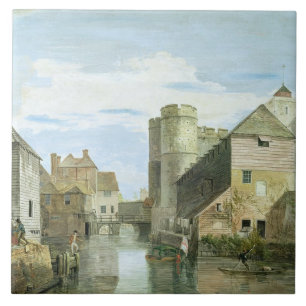 The Westgate, Canterbury (bodycolour on paper) Tile