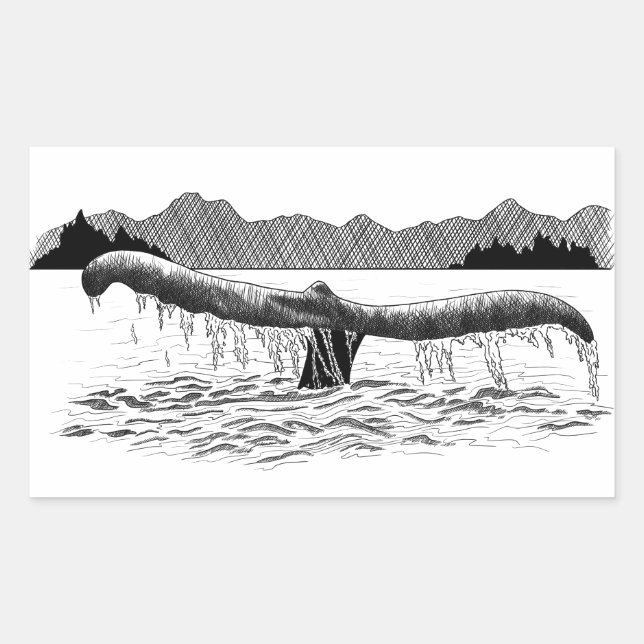 The Whale's Tail Rectangular Sticker (Front)