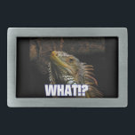 The What!? Iguana Rectangular Belt Buckle<br><div class="desc">WHAT?!  WHAT DO YOU WANT!?!?  FFS LEAVE ME ALONE!</div>