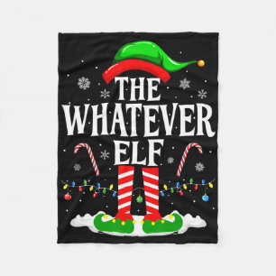 The Whatever Elf Xmas Funny Matching Family Group Fleece Blanket