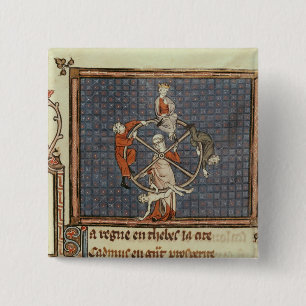 The Wheel of Fortune, from Ovide Moralise 15 Cm Square Badge