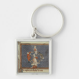 The Wheel of Fortune, from Ovide Moralise Key Ring