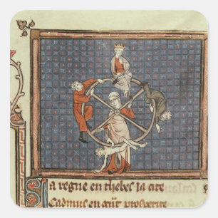 The Wheel of Fortune, from Ovide Moralise Square Sticker