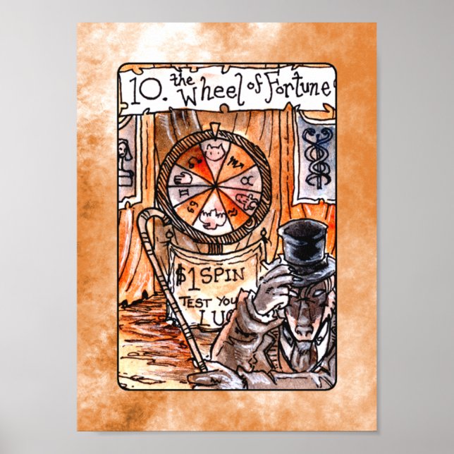 The Wheel of Fortune Tarot Card Poster (Front)