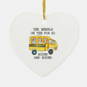 THE WHEELS ON THE BUS CERAMIC TREE DECORATION