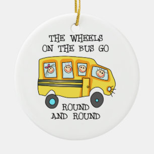 THE WHEELS ON THE BUS CERAMIC TREE DECORATION