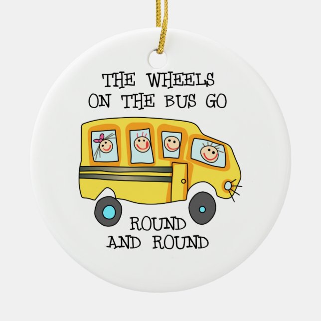 THE WHEELS ON THE BUS CERAMIC TREE DECORATION (Front)