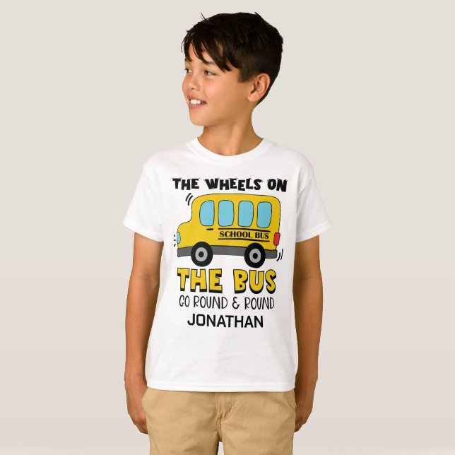 The Wheels on the Bus Go Round & Round T-Shirt (Front Full)