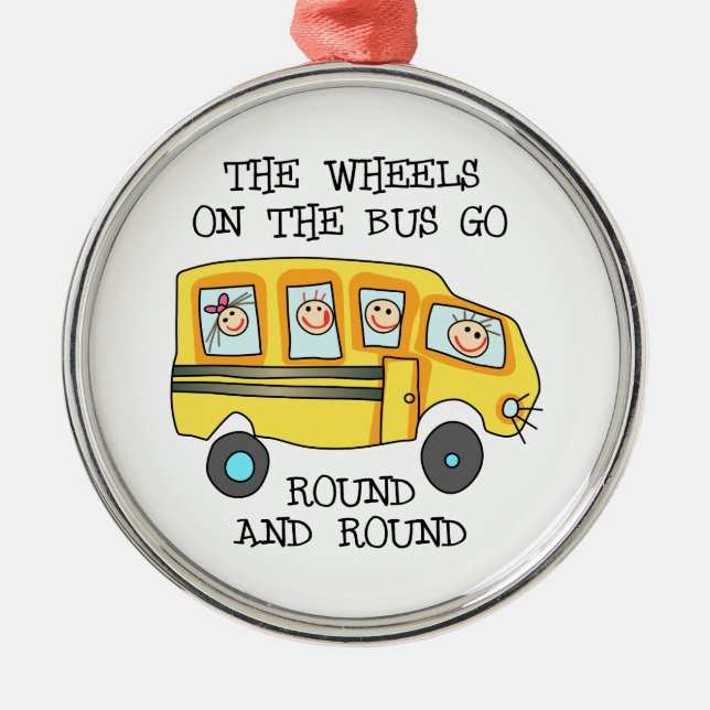THE WHEELS ON THE BUS METAL TREE DECORATION (Front)