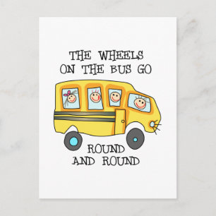 THE WHEELS ON THE BUS POSTCARD