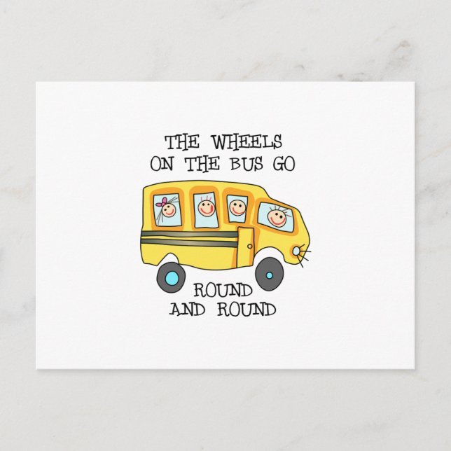 THE WHEELS ON THE BUS POSTCARD (Front)