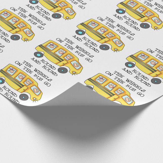 The Wheels On the Bus Wrapping Paper (Corner)
