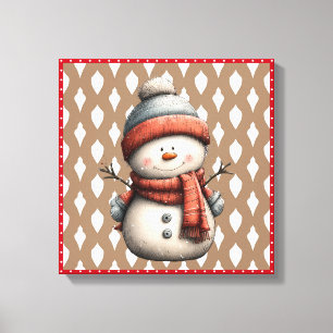 The Whimsical Snowman Christmas Canvas Print