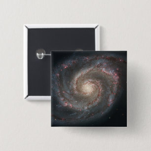 The Whirlpool Galaxy M51 & Companion in Space 15 Cm Square Badge