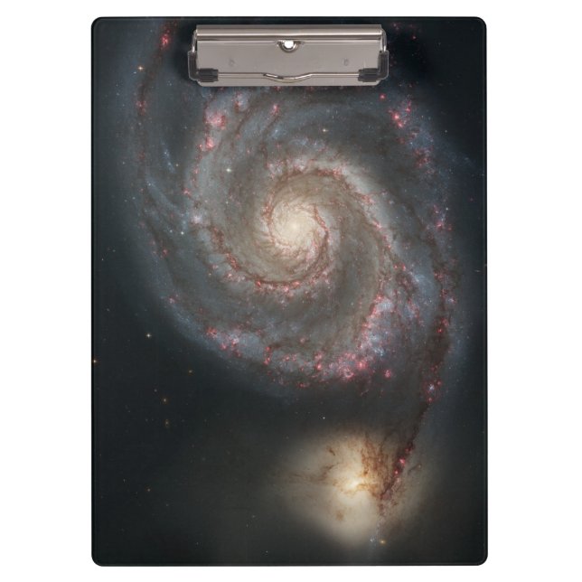 The Whirlpool Galaxy M51 & Companion in Space Clipboard (Front)