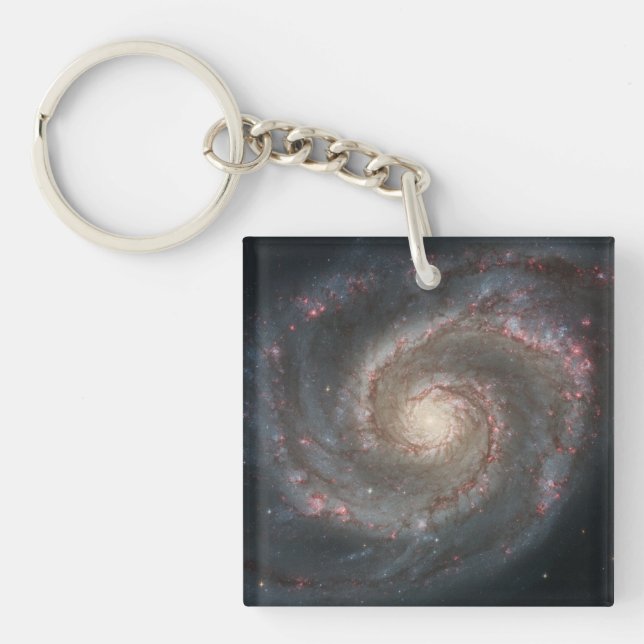 The Whirlpool Galaxy M51 & Companion in Space Key Ring (Front)