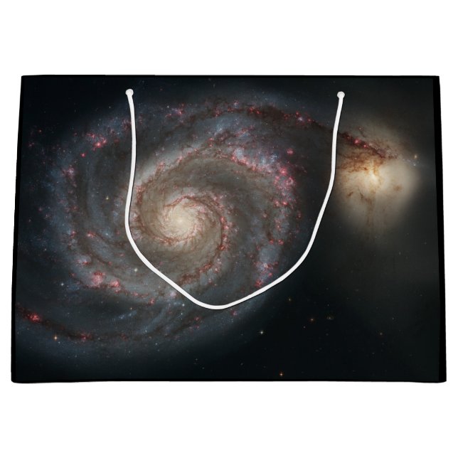 The Whirlpool Galaxy M51 & Companion in Space Large Gift Bag (Front)