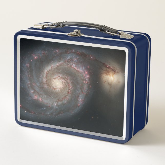 The Whirlpool Galaxy M51 & Companion in Space Metal Lunch Box (Front)