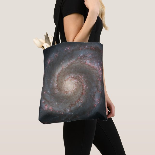 The Whirlpool Galaxy M51 & Companion in Space Tote Bag (Close Up)