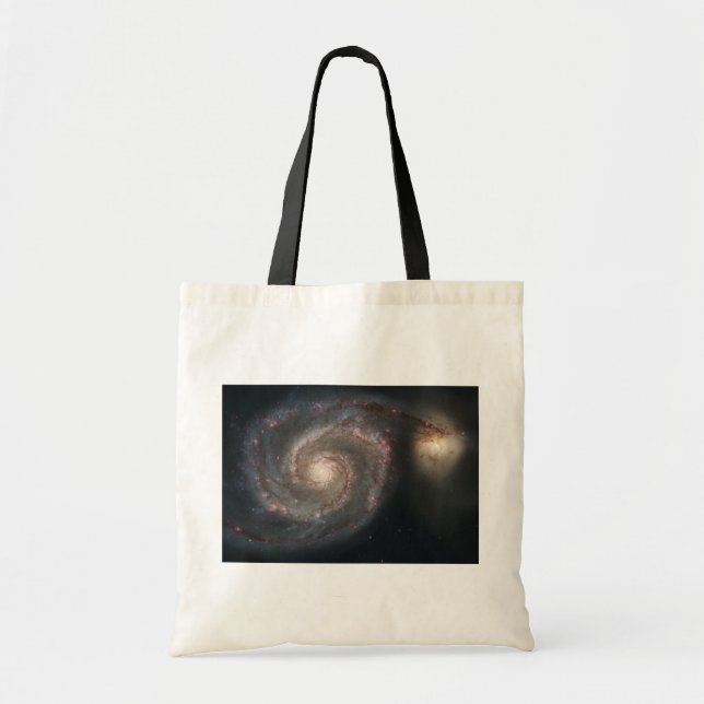 The Whirlpool Galaxy M51 & Companion in Space Tote Bag (Front)