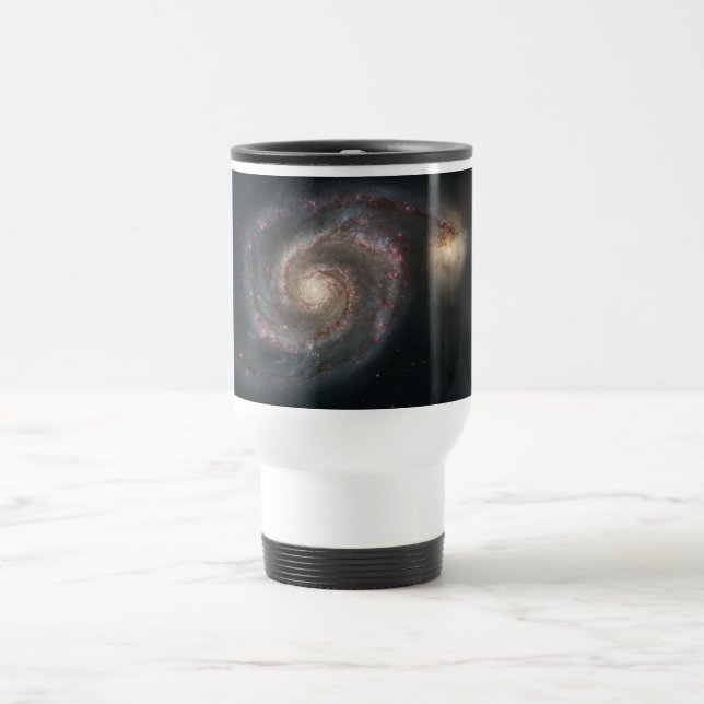 The Whirlpool Galaxy M51 & Companion in Space Travel Mug (Center)