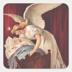 The whisper of angel near the cradle square sticker