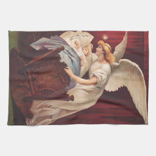 The whisper of angel near the cradle tea towel
