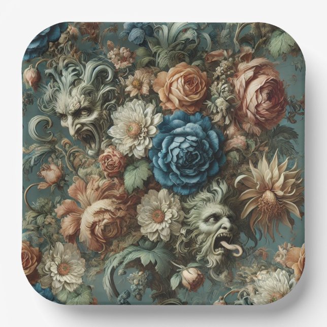 The Whisper that Sharpened the Knife – Gothic Paper Plate (Front)