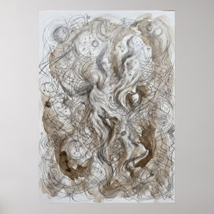 The Whispering Face in the Veil Spirit Art Poster