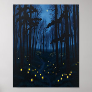 The Whispering Path of the Fireflies: A Nocturnal  Poster