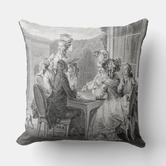 The Whist Party, 1783, engraved by Jean Dambrun (1 Cushion (Front)