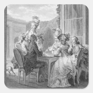 The Whist Party, 1783, engraved by Jean Dambrun (1 Square Sticker