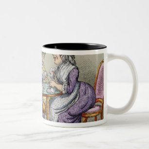The Whist Party (colour litho) Two-Tone Coffee Mug
