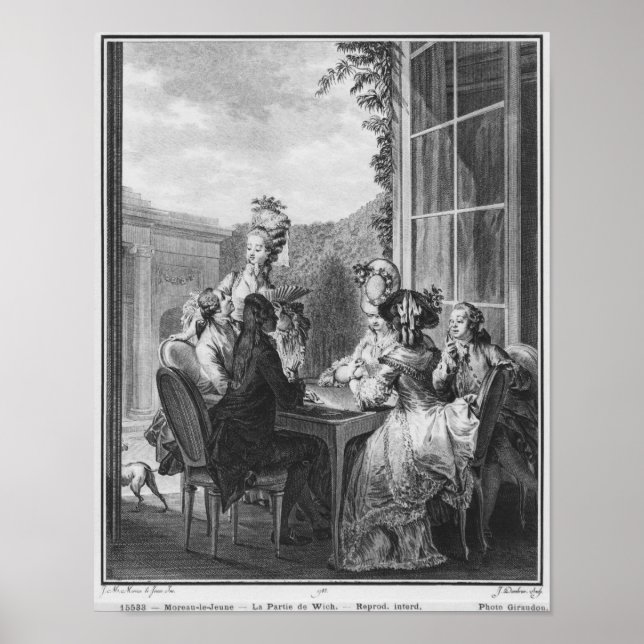 The whist party, engraved by Jean Dambrun  1783 Poster (Front)