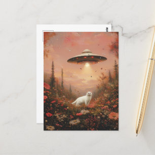 The White Cat and a UFO Postcard