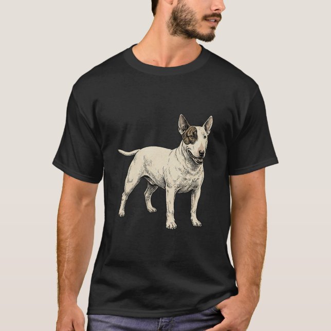 The White Cavalier: Distinctive Bull Terrier T-Shirt (Front)