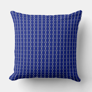 The White Chain Curtain of Blue Color Background Cushion
