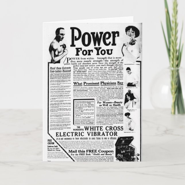The White Cross Electric Vibrator Card (Front)