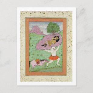 The White Demon carrying off the sleeping Rustam, Postcard