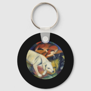 The White Dog, FIne Art by Franz Marc Key Ring