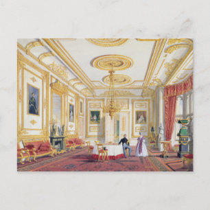 The White Drawing Room at Windsor Castle (colour l Postcard