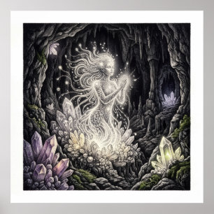 The White Flame Guardian Spirit Art Poster